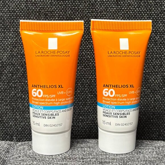 La Roche-Posay Anthelios XL 60 SPF Face and Body Lotion 15ml X2 New in Box - Picture 2 of 3
